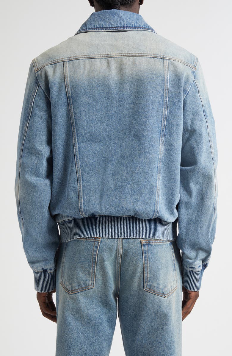 Balmain Monogram Lined Denim Jacket, Alternate, color, 6Aw Washed Blue Jean
