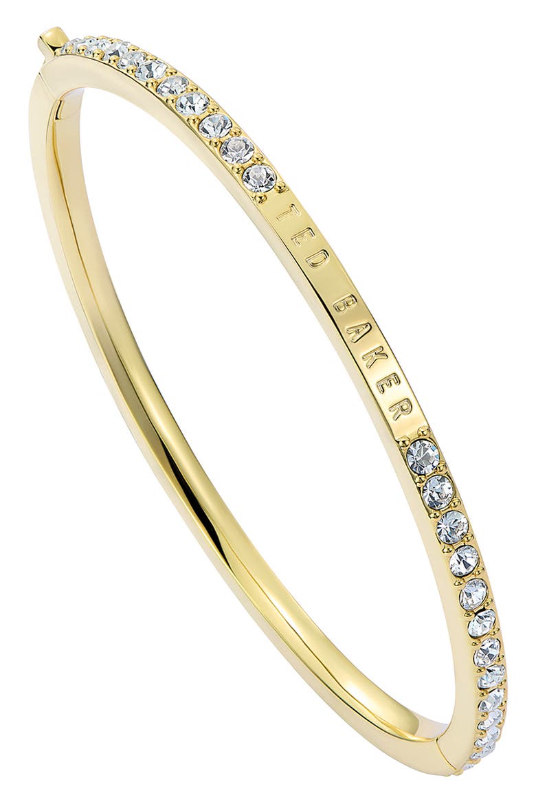 Claudia Narrow Crystal Hinge Bracelet, Alternate, color, GOLD TONE / CLEAR CRYSTAL