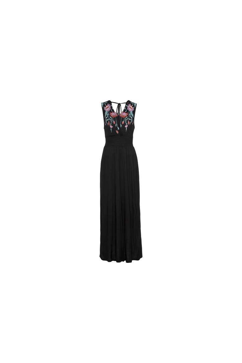 Women's V-Neck Maxi Dress, Alternate, color, Black