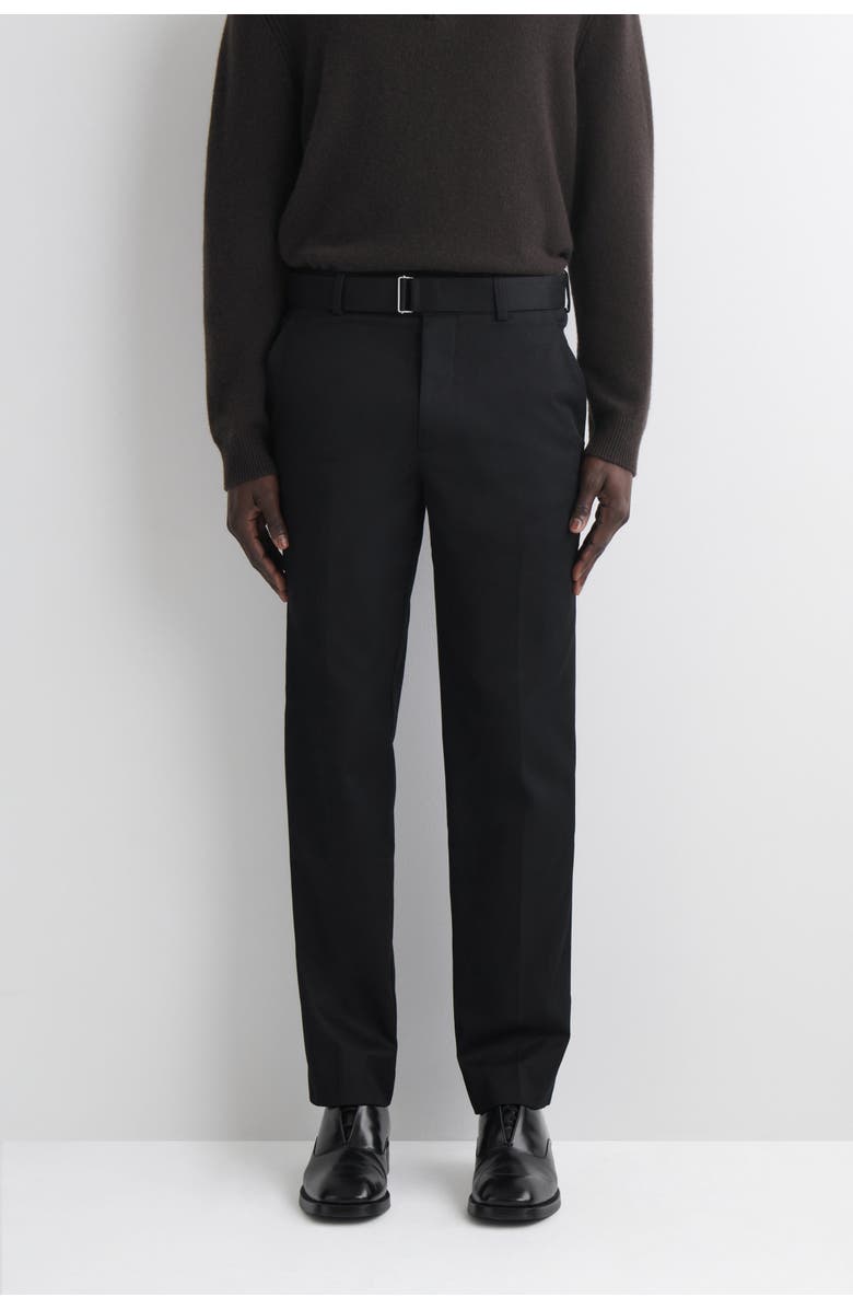COS Belted Cotton Regular-Fit Straight-Leg Pants, Alternate, color, Black
