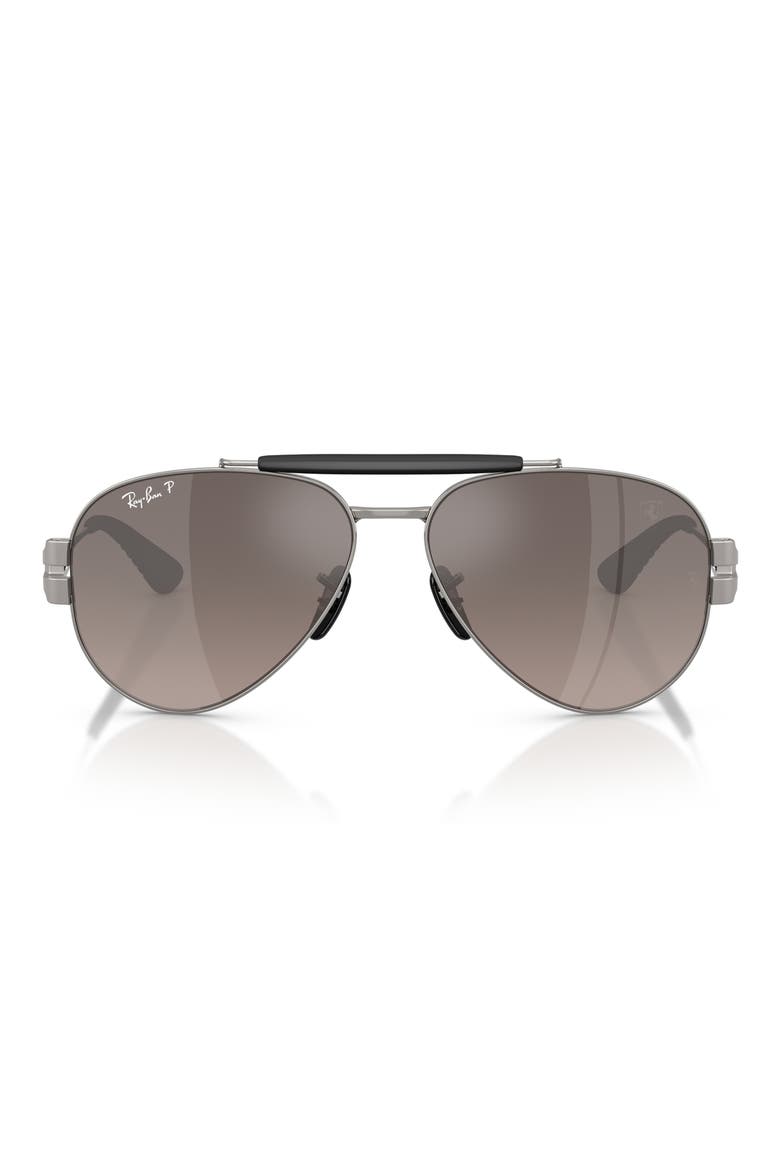 x Ferrari 58mm Polarized Phantos Sunglasses, Main, color, GUNMETAL / GREY GRADIENT POLAR