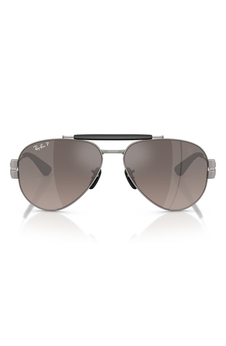 Ray-Ban x Ferrari 58mm Polarized Phantos Sunglasses, Main, color, Gunmetal / Grey Gradient Polar