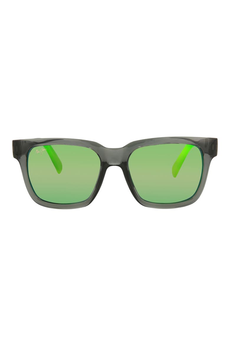54mm Polarized Square Sunglasses, Main, color, GREY GREY GREEN