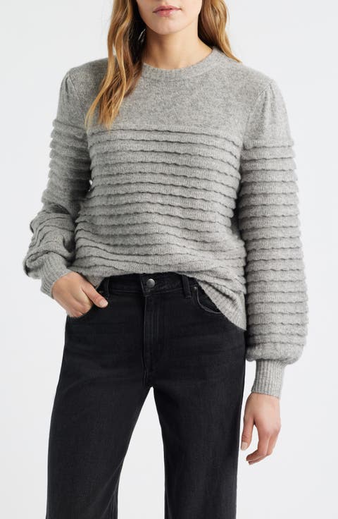 Scalloped Crewneck Sweater