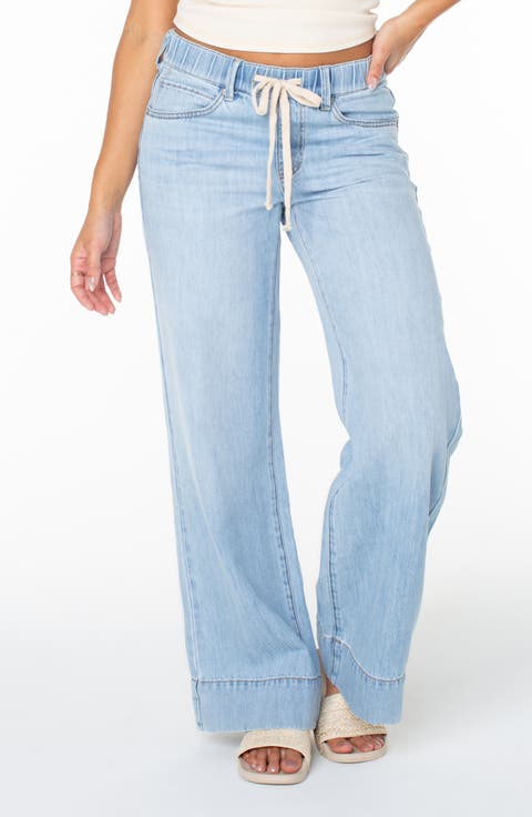 Finley Wide Leg Drawstring Jeans (Zone Out)