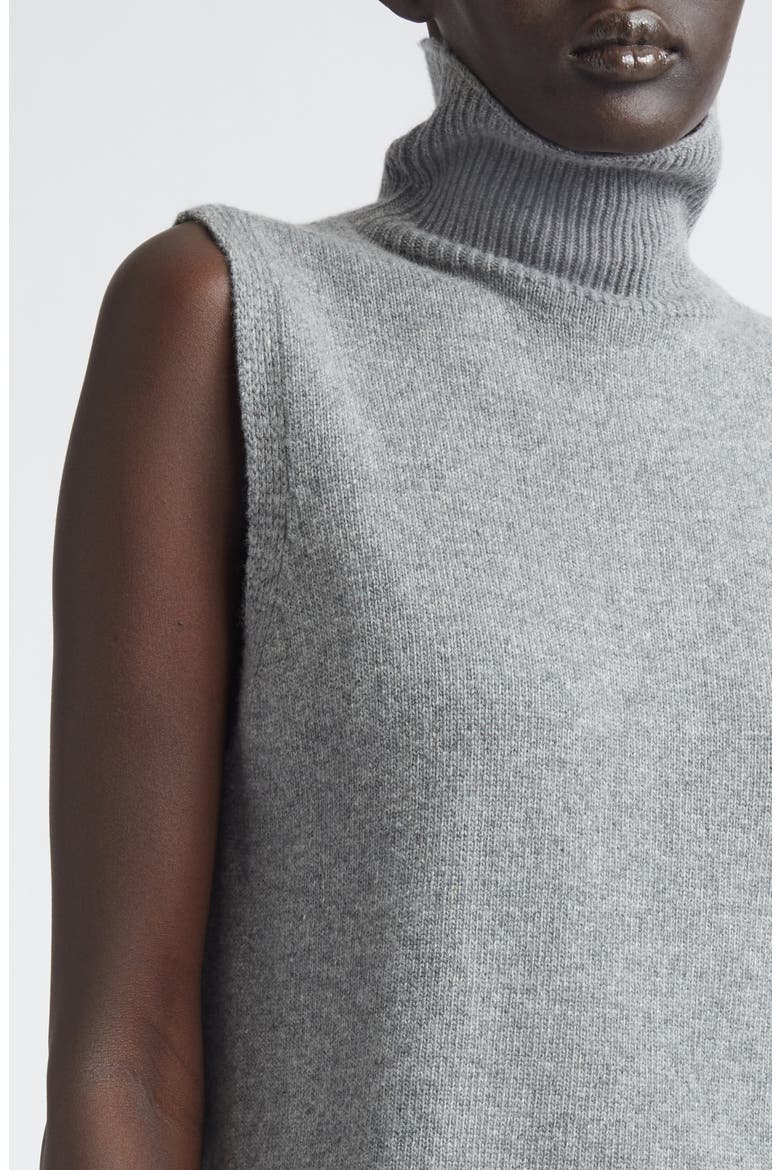 The Bruno Sleeveless Virgin Wool Turtleneck Sweater, Alternate, color, HEATHER GREY