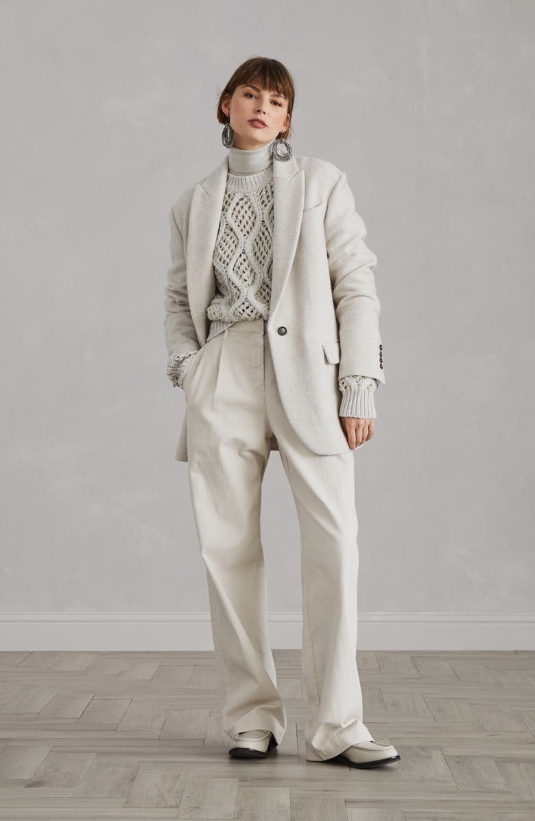 Brunello Cucinelli Cozy double fabric blazer, Alternate, color, 