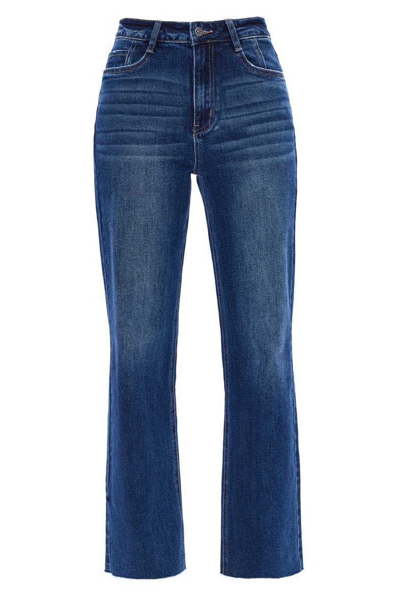 Raw Hem High Waist Wide Leg Jeans, Alternate, color, SAPPHIRE