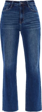 Bayeas Raw Hem High Waist Wide Leg Jeans