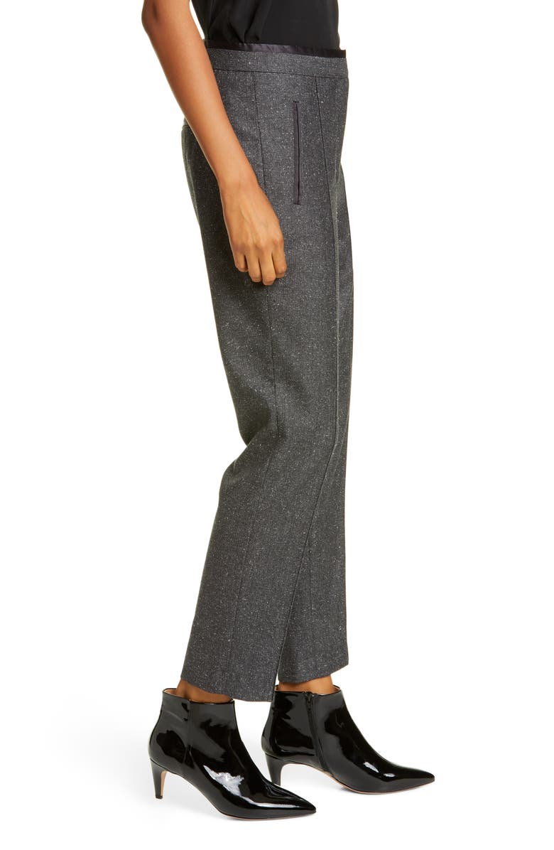 Tailored by Rebecca Taylor Herringbone Wool & Silk Ankle Pants, Alternate, color, 