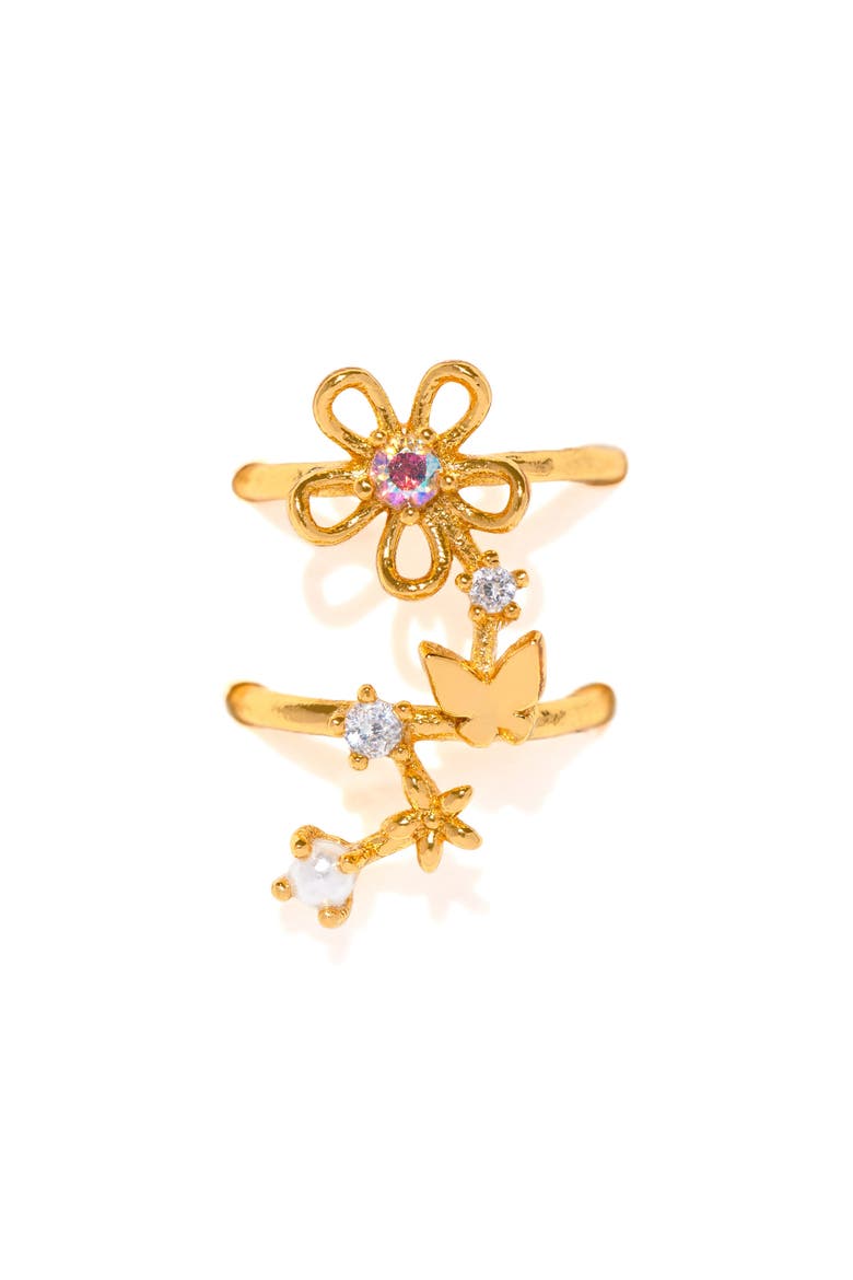Flower Lane Single Ear Cuff Crawler, Main, color, GOLD