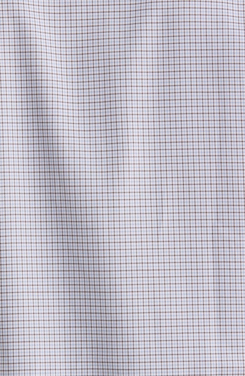 Nordstrom Trim Fit Premium Check Cotton Button-Up Shirt, Alternate, color, Brown- Blue Bono Plaid