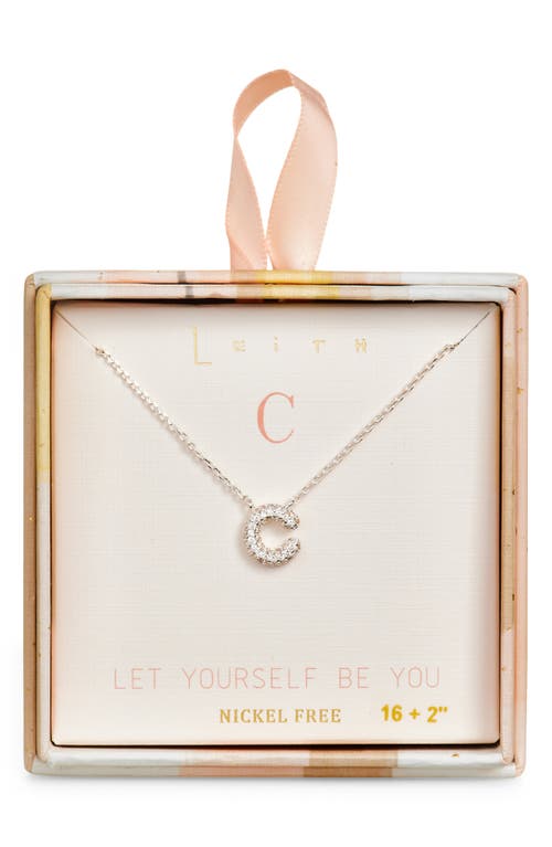 Leith Cubic Zirconia Initial Pendant Necklace