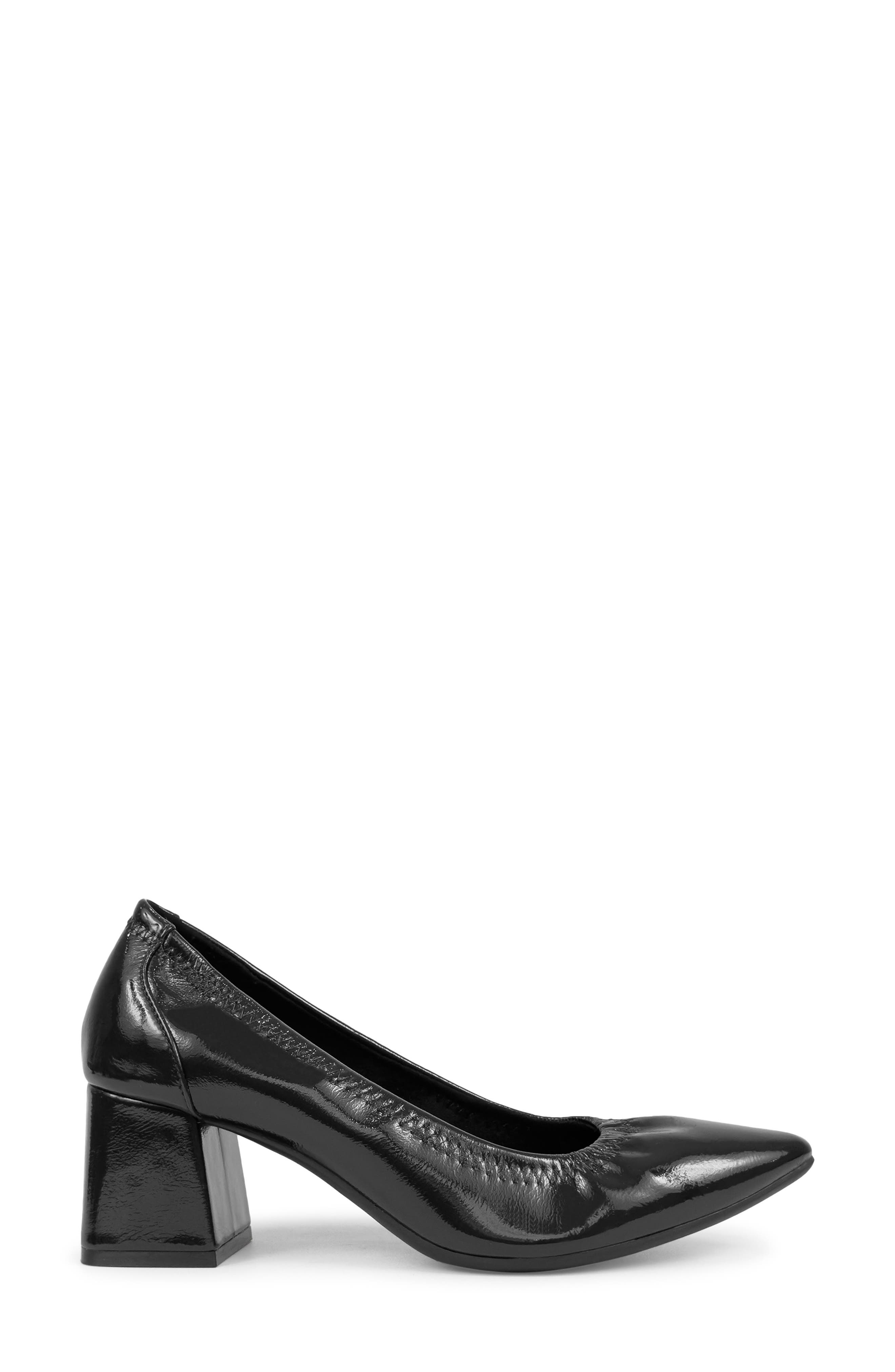 Elisea Pointed Toe Stretch Pump, Alternate, color, BLACK CRINKLE PATENT
