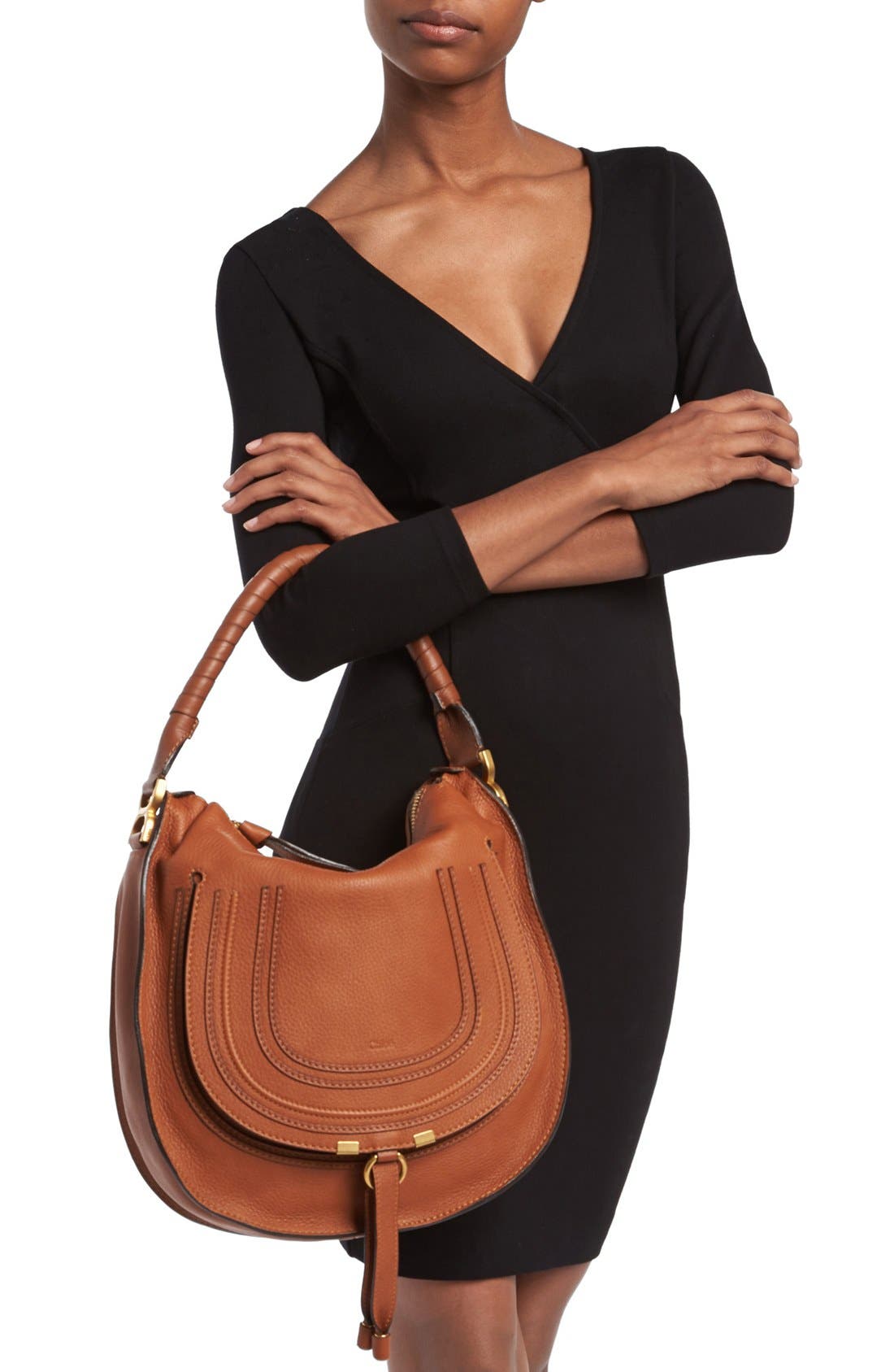 'Marcie - Medium' Leather Hobo, Alternate, color, TAN