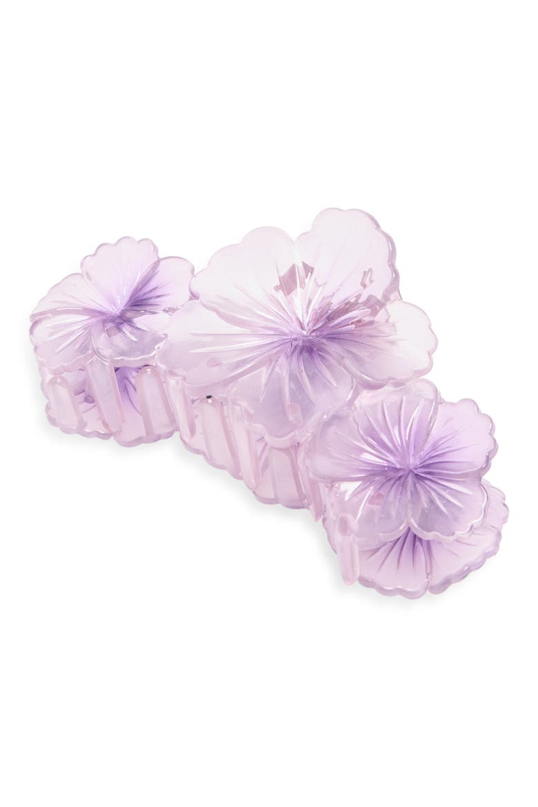 Triple Flower Claw Clip, Main, color, PURPLE