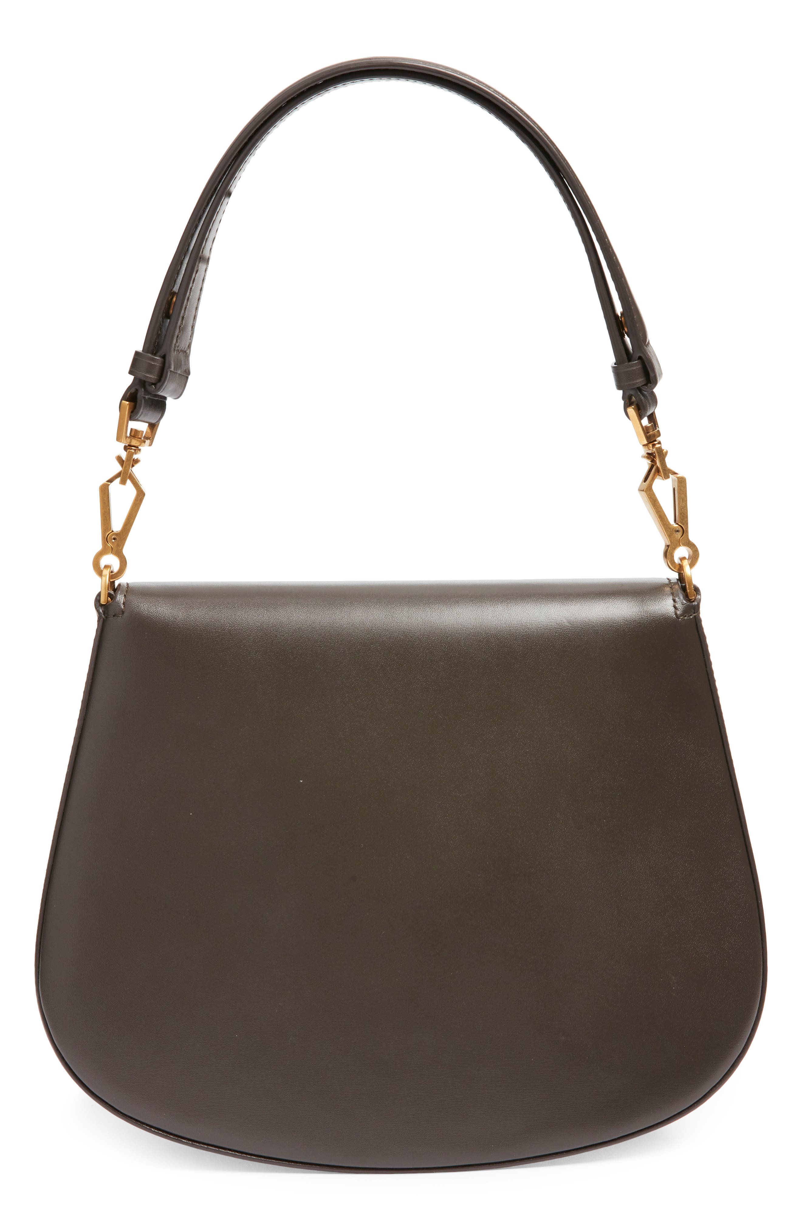 Saint Laurent Voltaire Box Leather Top Handle Bag, Alternate, color, Urban Grey