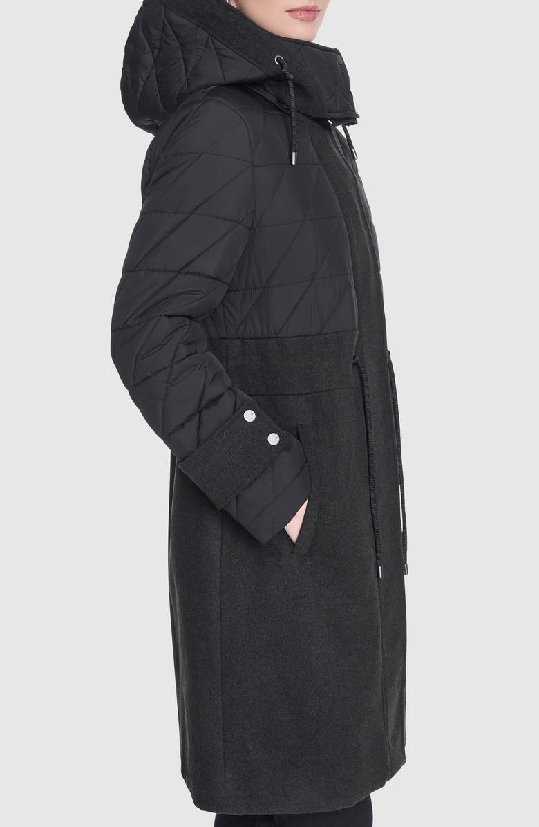 Andrew Marc Synclaire Quilted Coat, Alternate, color, Black