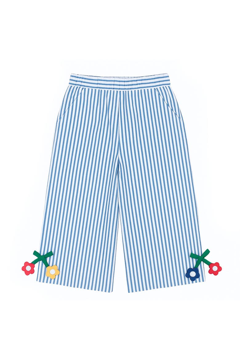 Seersucker Pants With Flowers, Main, color, Royal/White