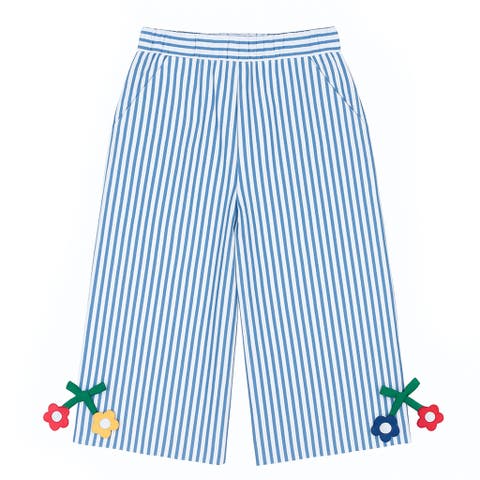 Seersucker Pants With Flowers (Toddler, Little Kid, Big Kid)