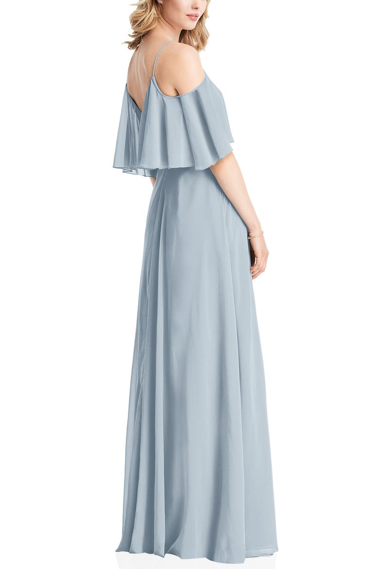 Cold Shoulder Chiffon Gown, Alternate, color, MIST