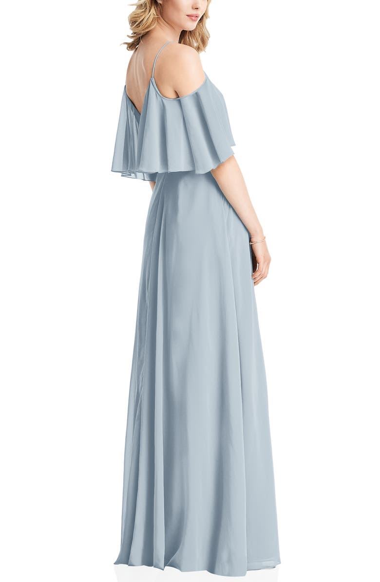 Jenny Packham Cold Shoulder Chiffon Gown, Alternate, color,