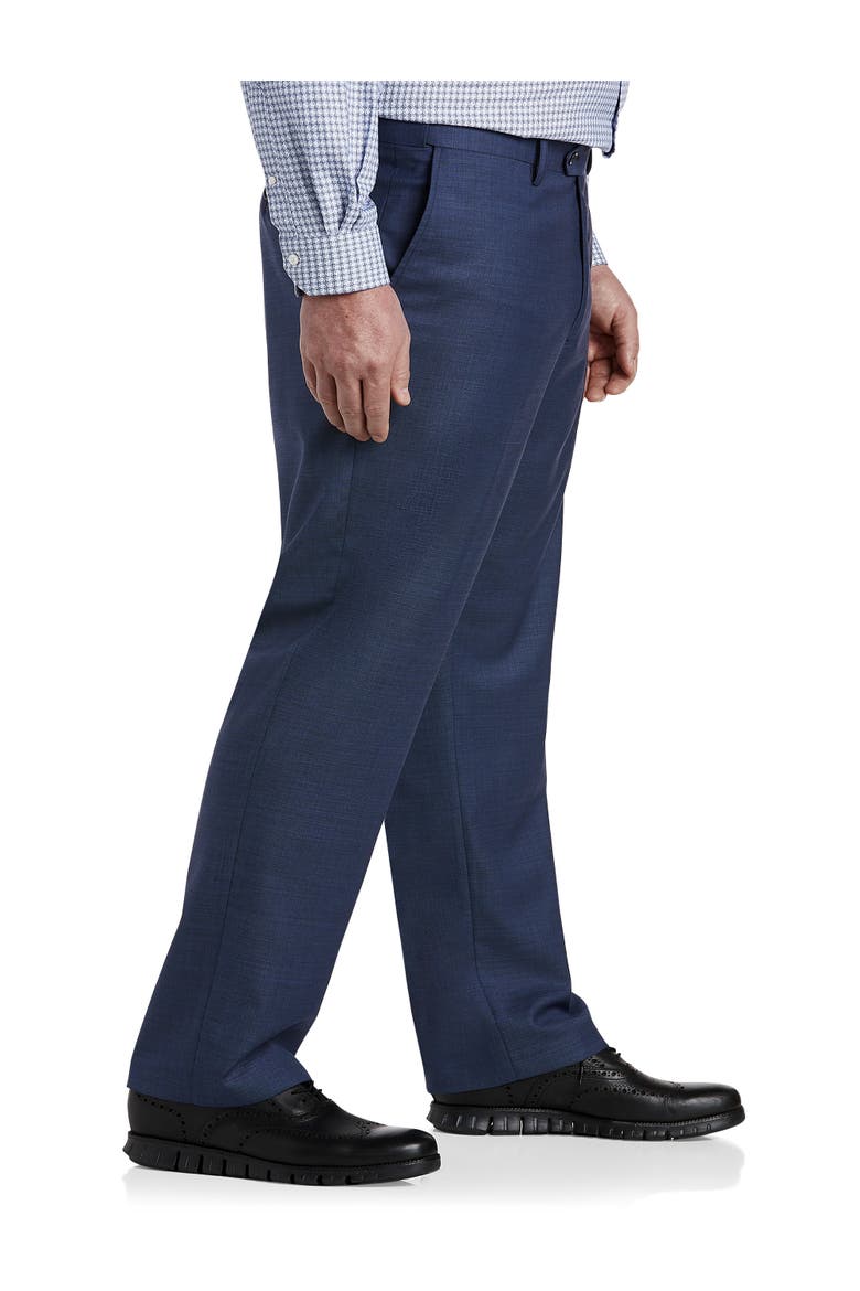 Big & Tall Sharkskin Suit Pants, Alternate, color, NAVY