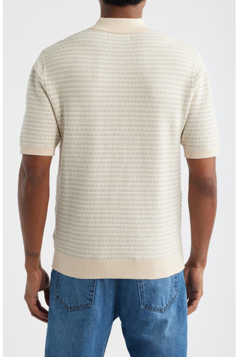 Naple Mini Geo Polo Sweater, Alternate, color, NATURAL