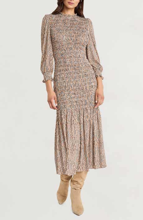 The Good Journey Smocked Long Sleeve Maxi Dress