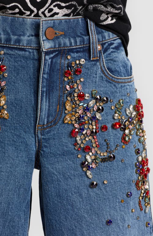 Alice And Olivia Amazing Embellished Jean In Blue