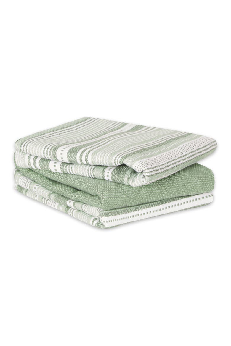Artichoke Green Stripe Dishtowel Set/3, Alternate, color, Artichoke Green