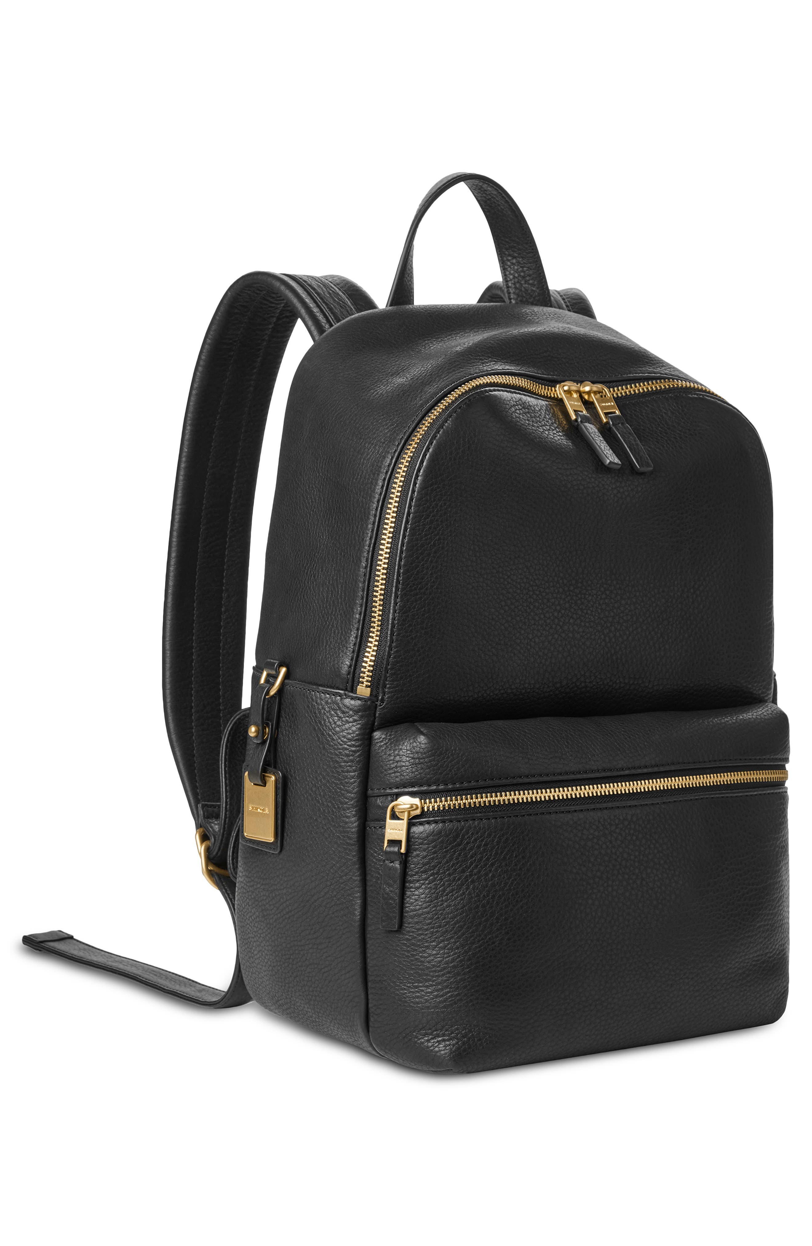 Shinola Small Runwell Leather Backpack, Alternate, color, Black