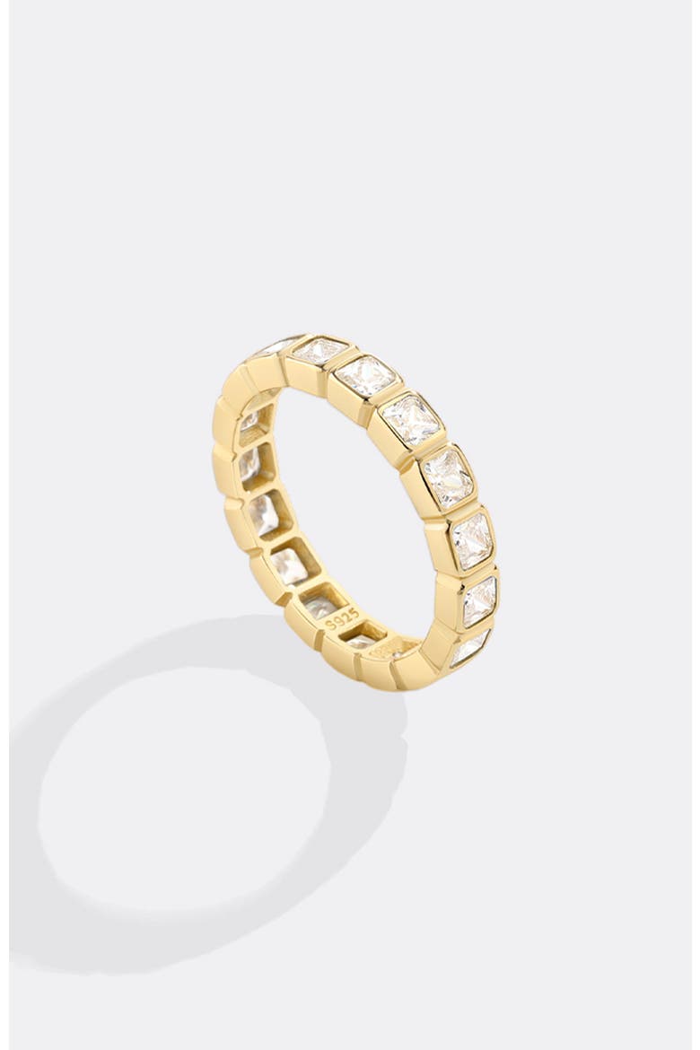 Emerald Cut Birthstone Eternity Ring, Main, color, April Diamond