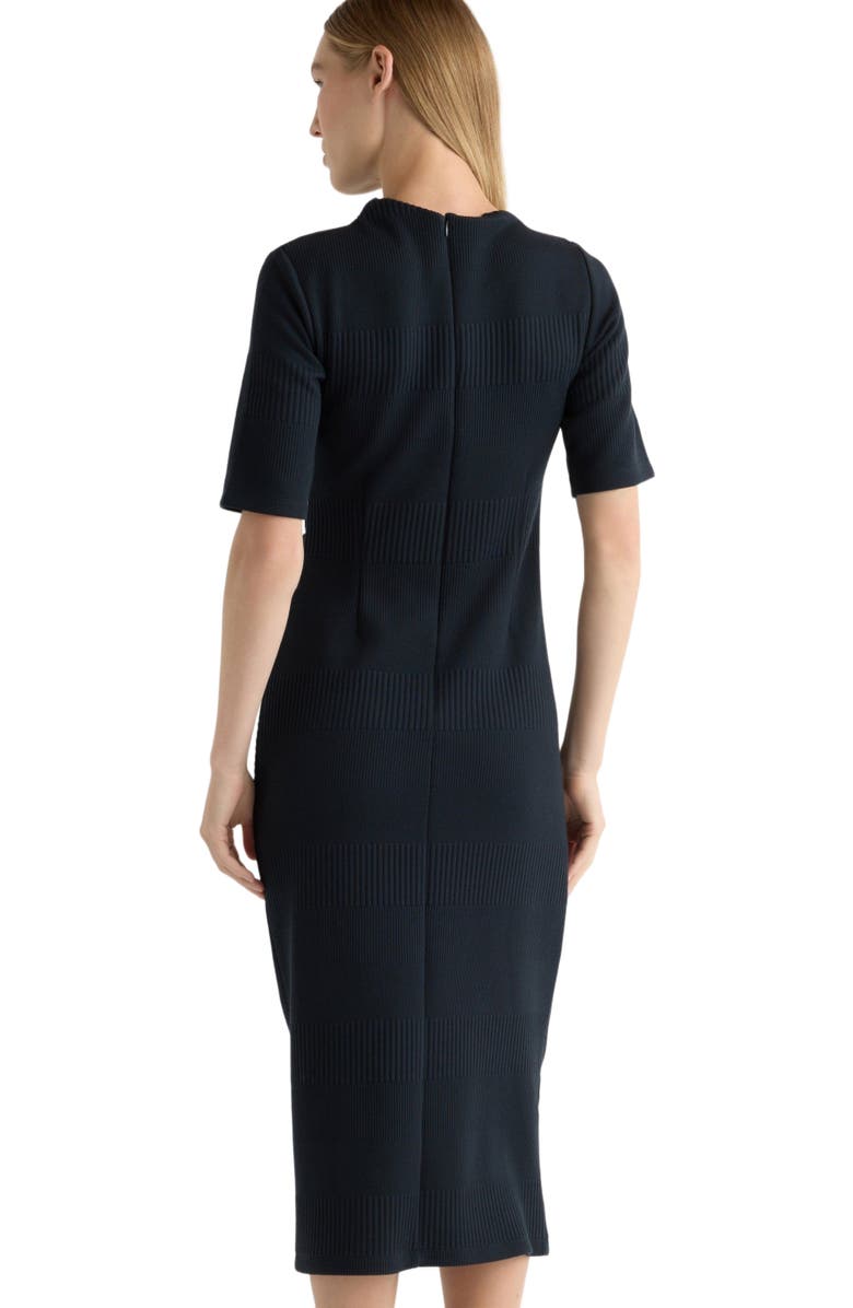 Modern Citizen Evie Ribbed Knit Jersey Dress, Alternate, color, Navy