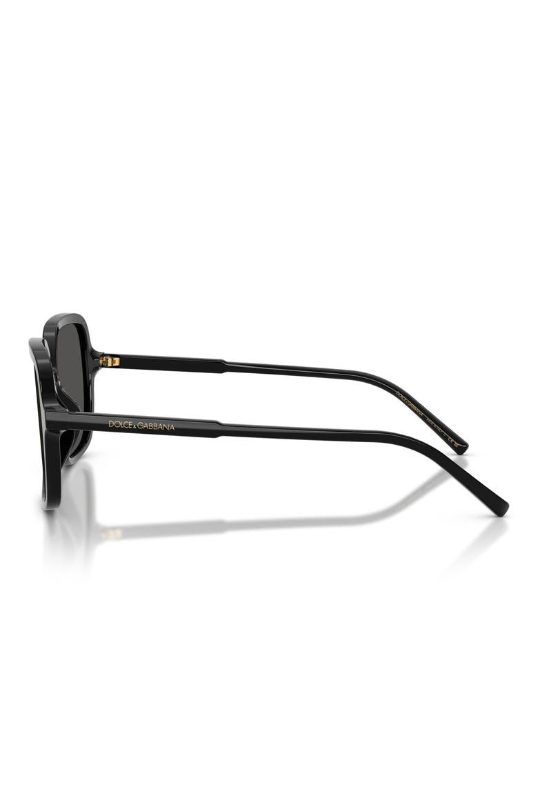 55mm Square Sunglasses, Alternate, color, BLACK / DARK GREY