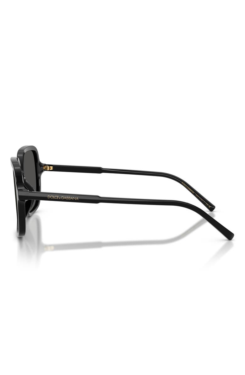 Dolce&Gabbana 55mm Square Sunglasses, Alternate, color, Black / Dark Grey