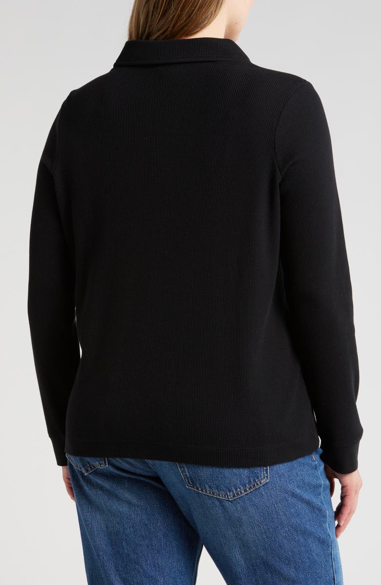 Caslon<sup>®</sup> Johnny Collar Long Sleeve Waffle Knit Top, Alternate, color,