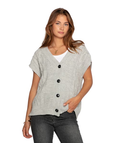 Rosette Oversized Knitted Vest