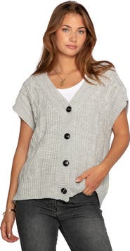Belle & Bloom Rosette Oversized Knitted Vest