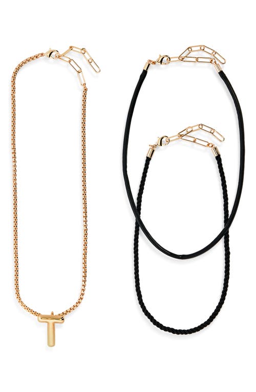 Open Edit Set Of 3 Interchangeable Initial Pendant Necklaces
