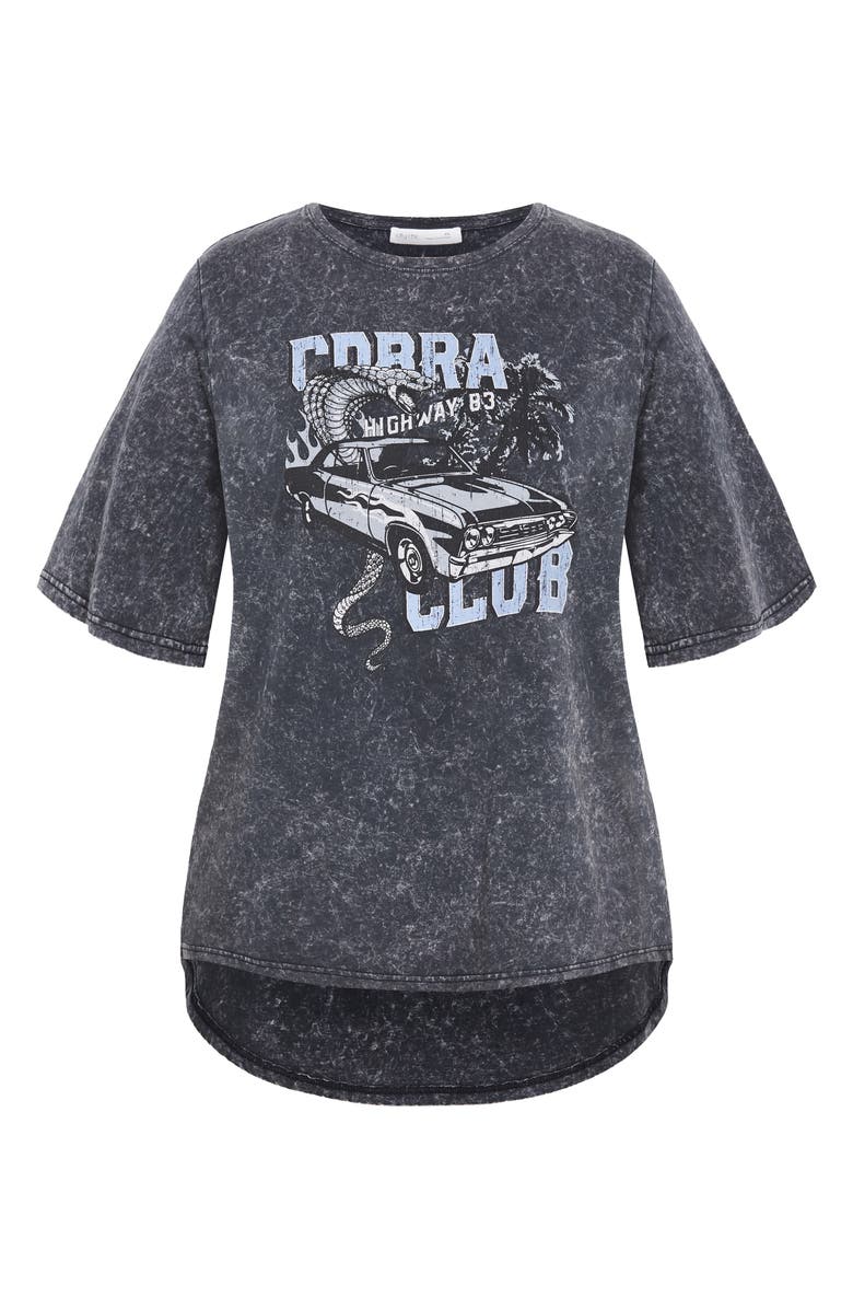 City Chic Kyra Cotton Graphic T-Shirt, Alternate, color, Black Acid Wash