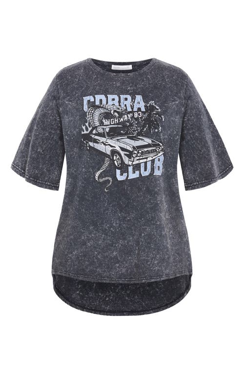 City Chic Kyra Cotton Graphic T-shirt In Gray