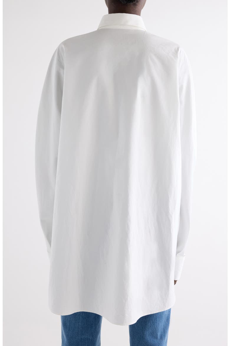 Cocoon Cotton Poplin Button-Up Shirt, Alternate, color, WHITE
