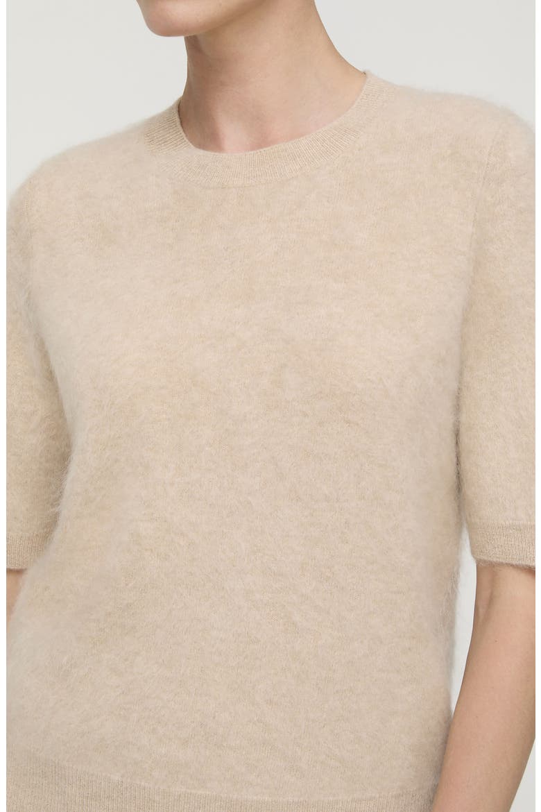 Brushed Cashmere Crewneck Sweater, Alternate, color, NATURAL MELANGE