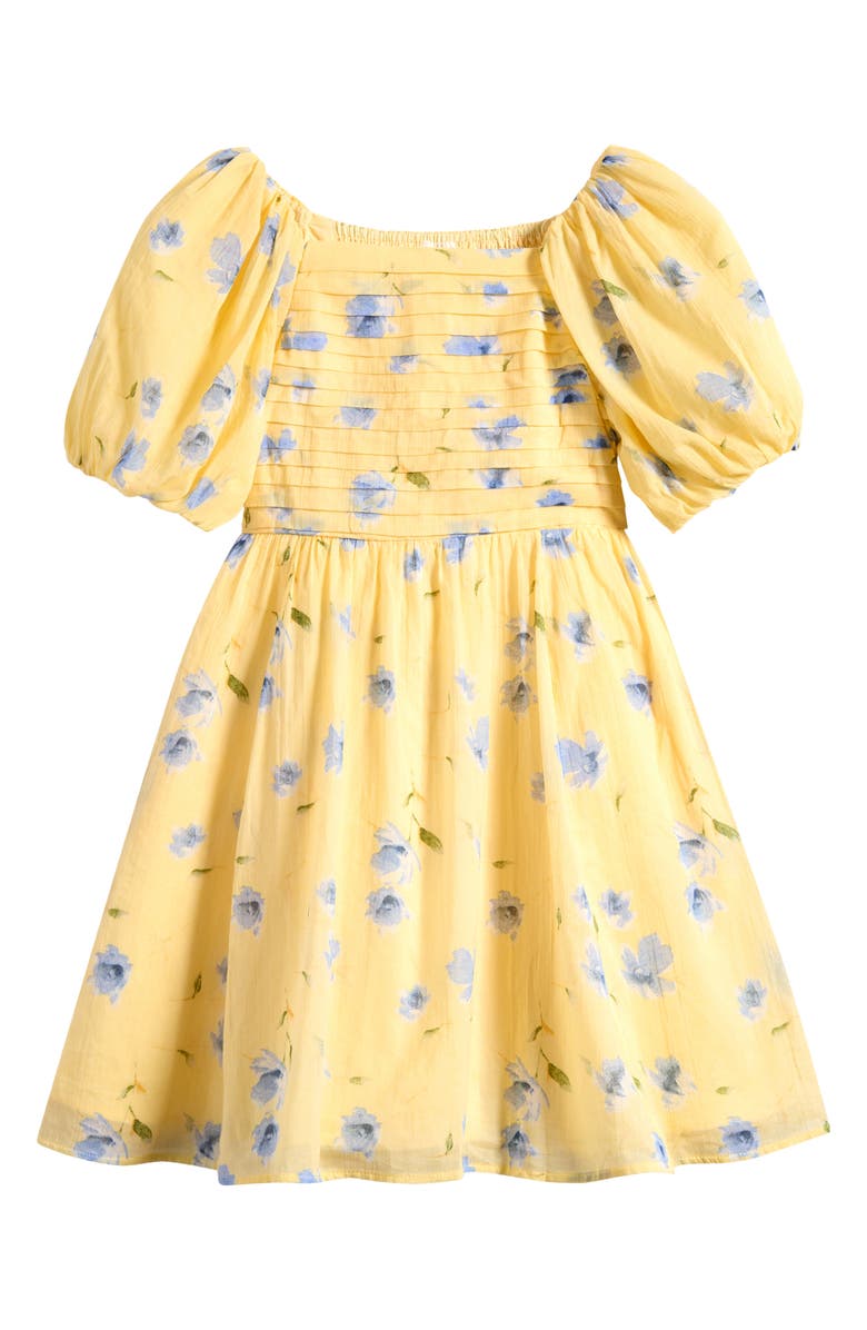 abercrombie kids Kids' Cotton Puff Sleeve Cotton Voile Sundress, Alternate, color, Anise Flower