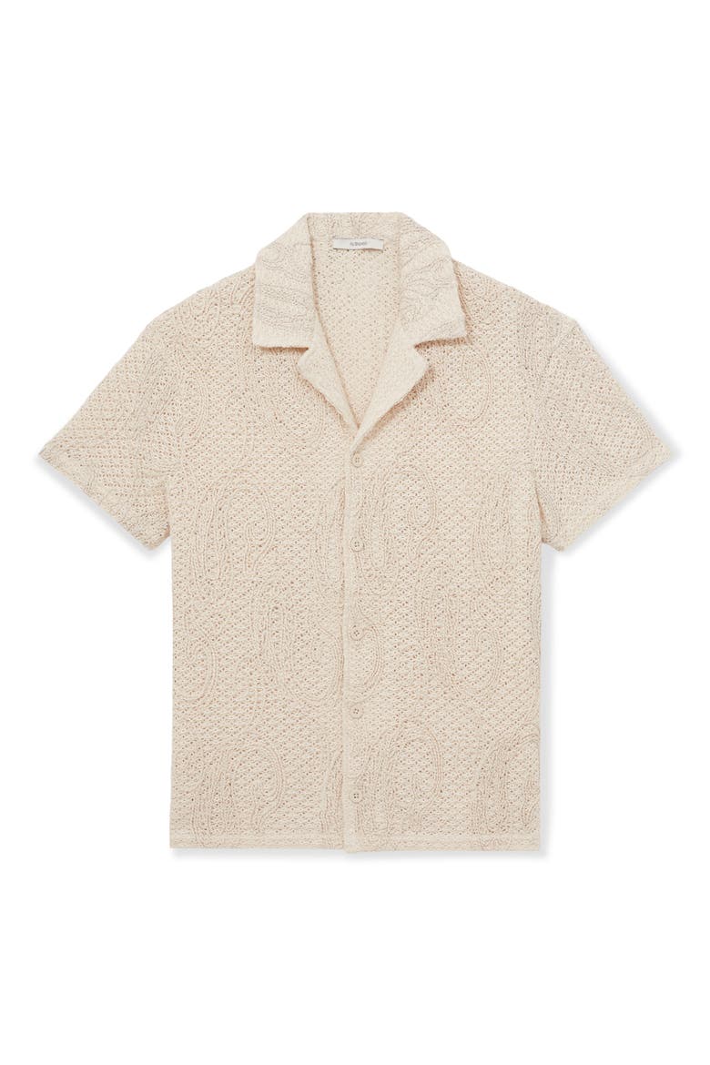 Finn Crochet Camp Shirt, Alternate, color, OATMEAL
