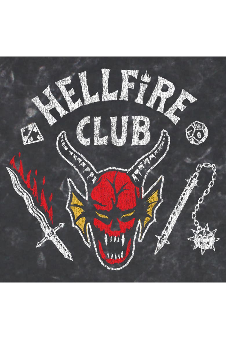 Mens Stranger Things Hellfire Club Costume T Shirt, Alternate, color, Black