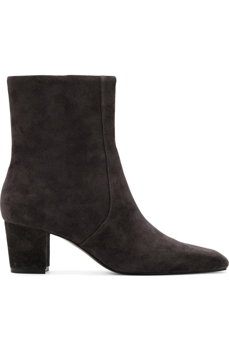 MANGO Suede Block Heel Ankle Boot, Alternate, color, Dark Heather Grey