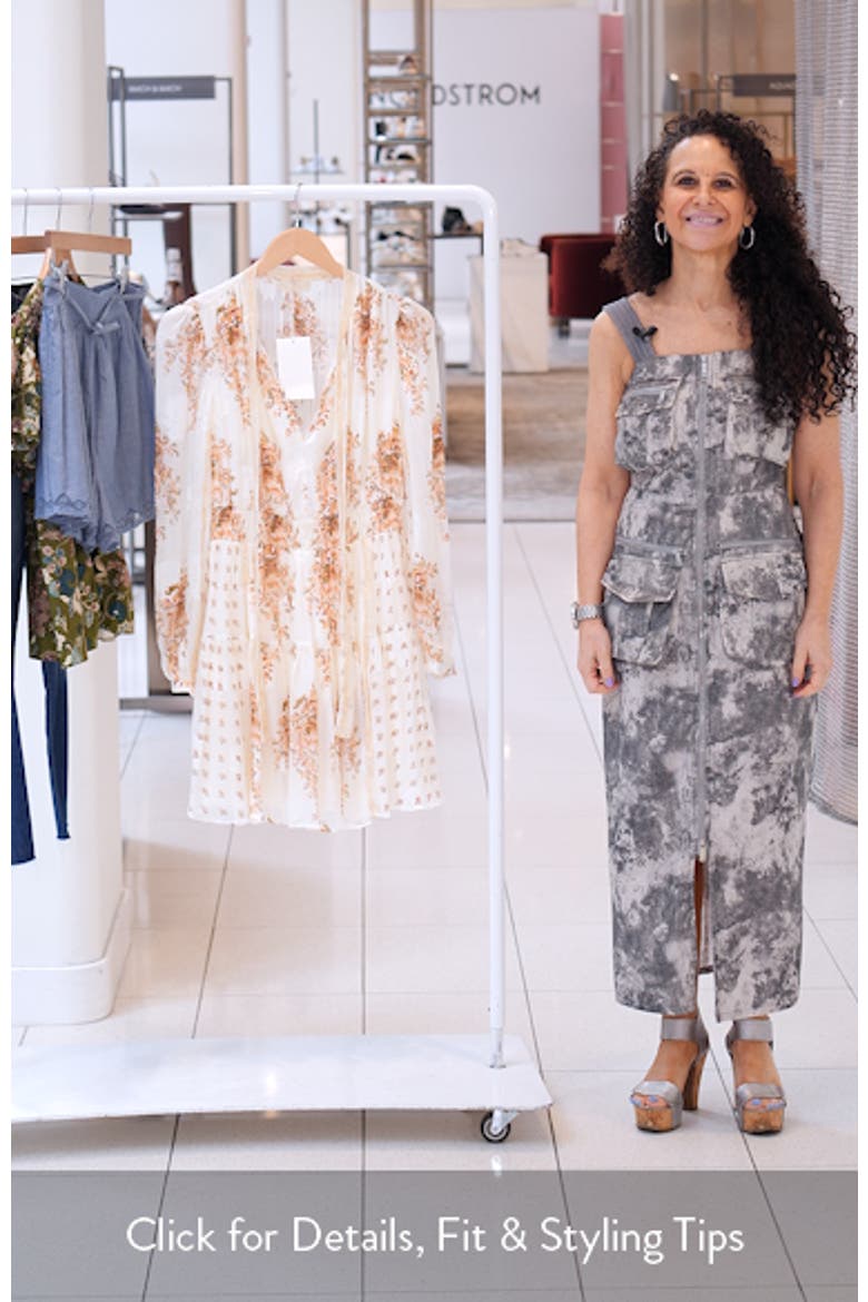 Maris Mixed Print Long Sleeve Silk A-Line Dress video