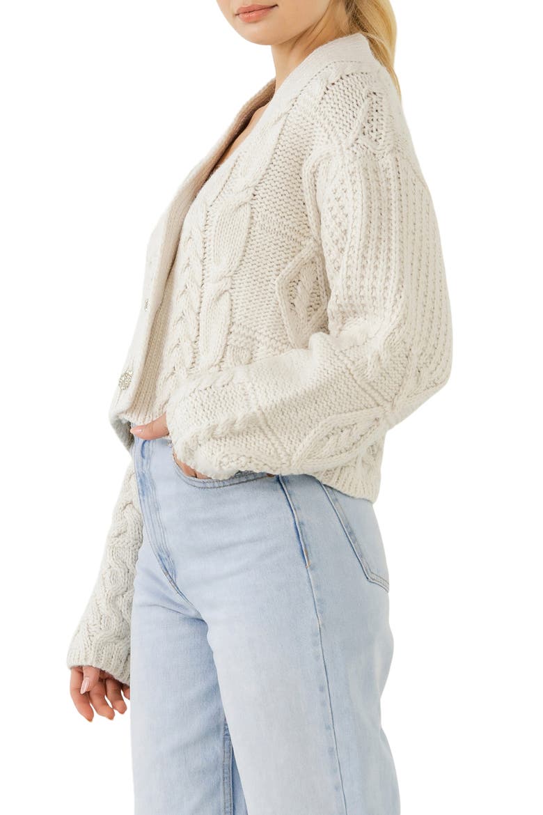 Button-Up Cardigan, Alternate, color, CREAM